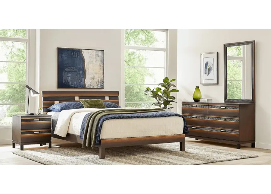 Gardenia Brown 5 Pc King Panel Bedroom