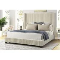 Cassertio Beige 3 Pc Queen Upholstered Bed