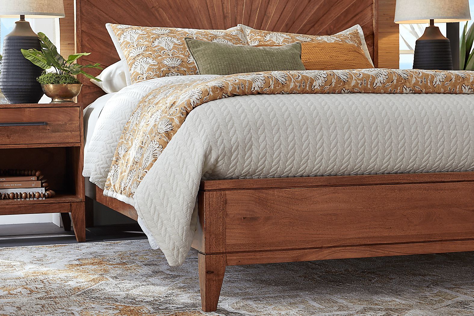 Cedona View Natural 3 Pc Queen Panel Bed