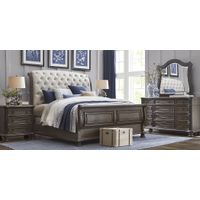 Armitage Dark Brown 3 Pc Queen Upholstered Bed