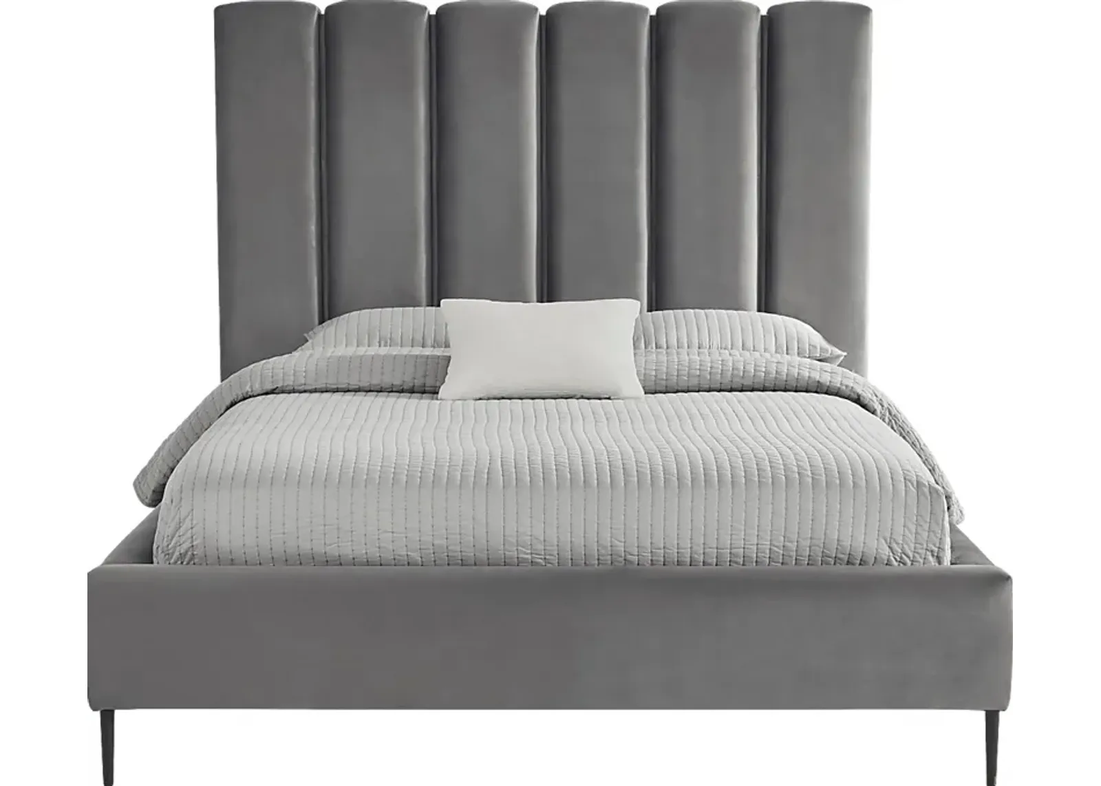 Holloway Light Gray 3 Pc Queen Platform Bed