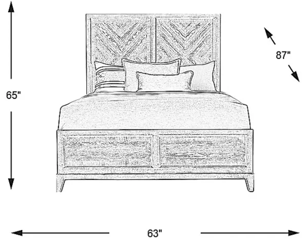 Kailey Park Light Oak 3 Pc Queen Panel Bed