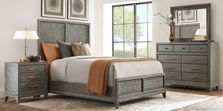 Kailey Park Charcoal 3 Pc Queen Panel Bed