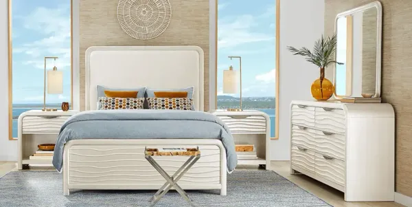 Point Loma White 3 Pc Queen Panel Bed