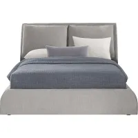 York Mills Gray 3 Pc Queen Upholstered Bed