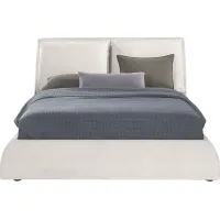 York Mills White 3 Pc Queen Upholstered Bed