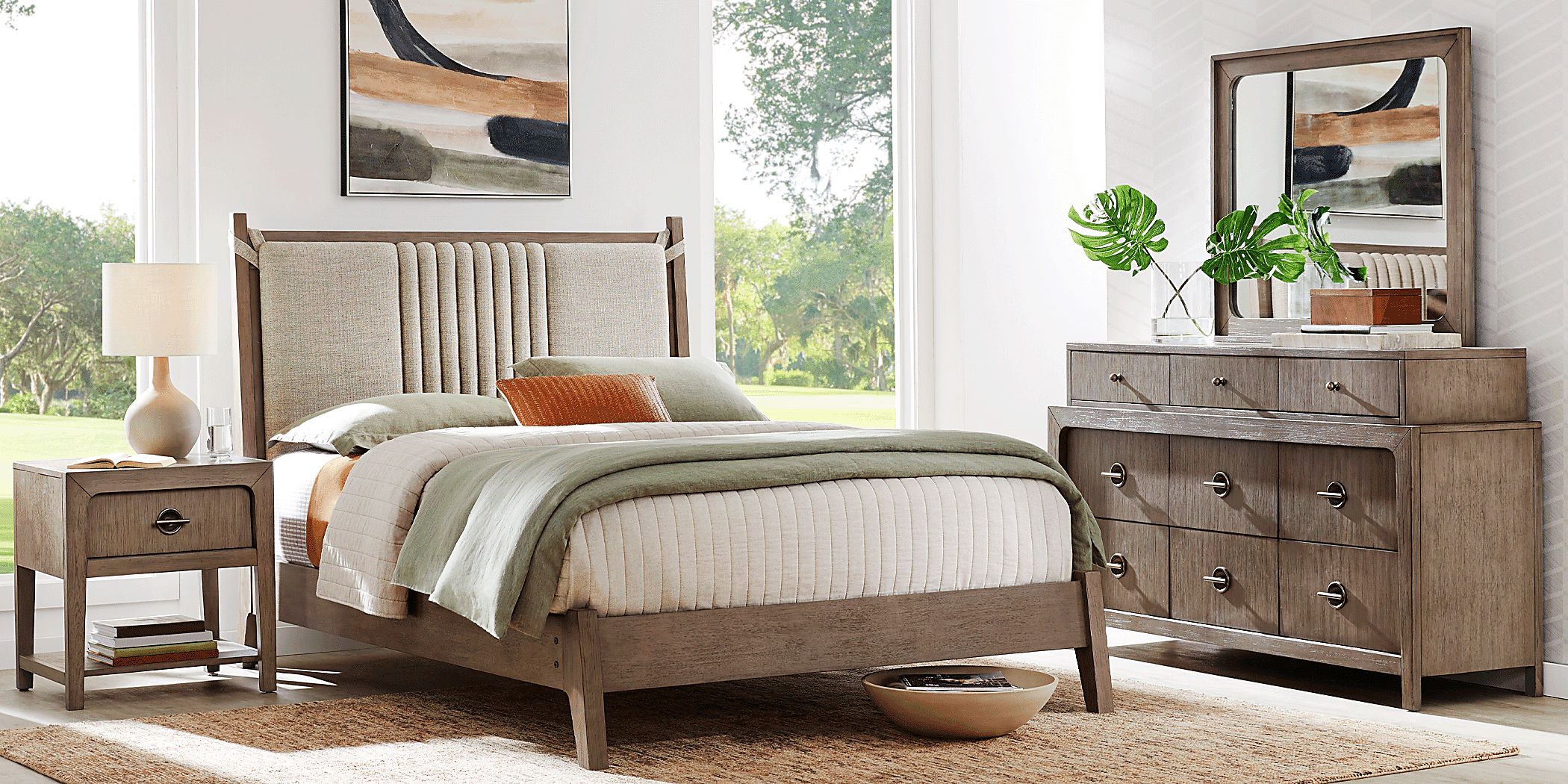 Jetty Beach Gray 3 Pc Queen Upholstered Bed