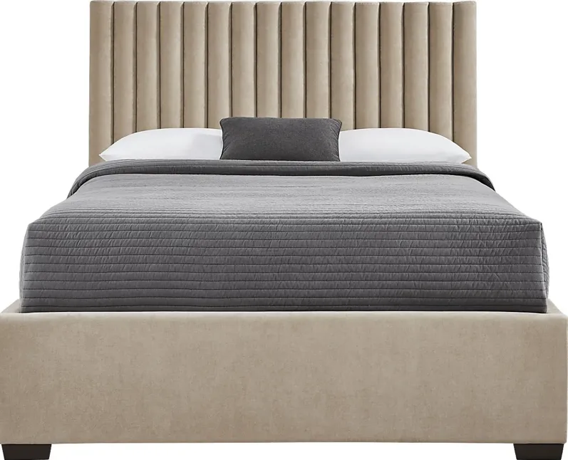 Belvedere Beige 3 Pc Queen Upholstered Bed