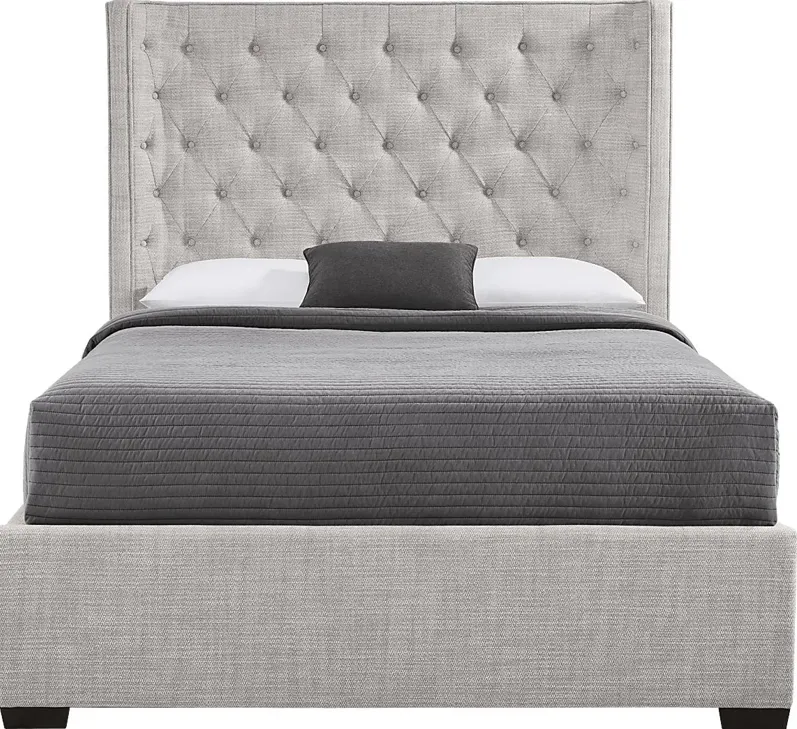 Harlow Hill Light Gray 3 Pc Queen Upholstered Bed