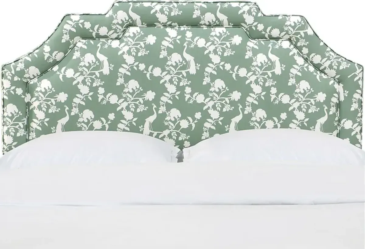 Douro Green Queen Upholstered Headboard