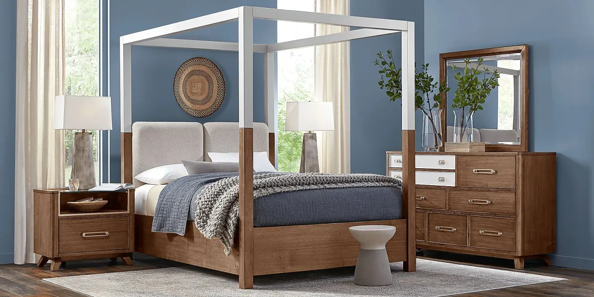 Prospect Heights Caramel 3 Pc Queen Canopy Bed