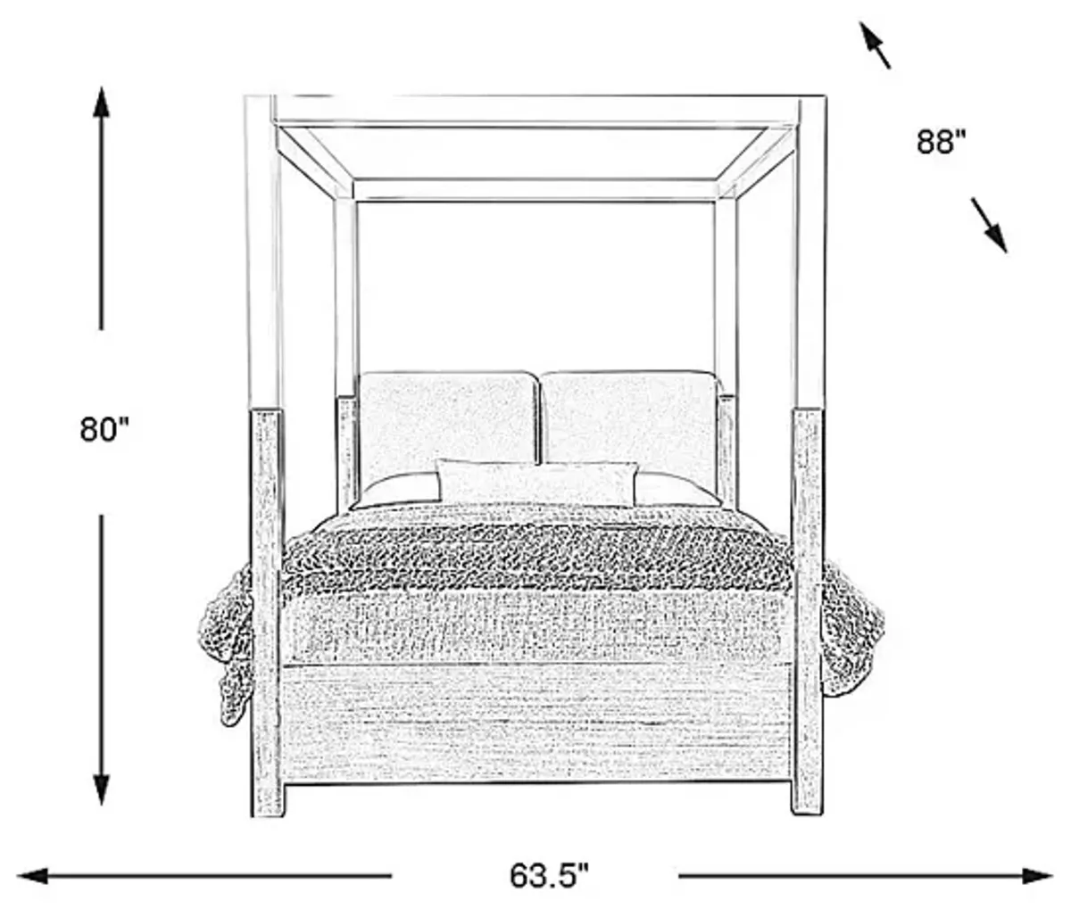 Prospect Heights Caramel 3 Pc Queen Canopy Bed