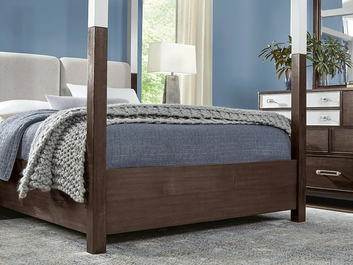 Prospect Heights Dark Brown 3 Pc Queen Canopy Bed