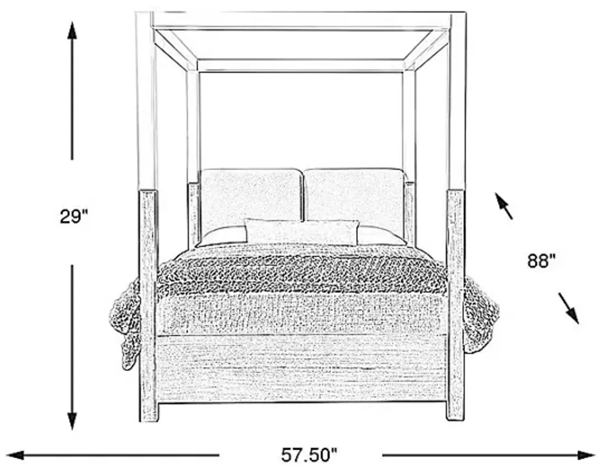 Prospect Heights Dark Brown 3 Pc Queen Canopy Bed