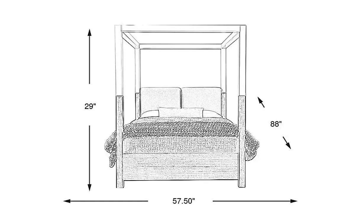 Prospect Heights Dark Brown 3 Pc Queen Canopy Bed