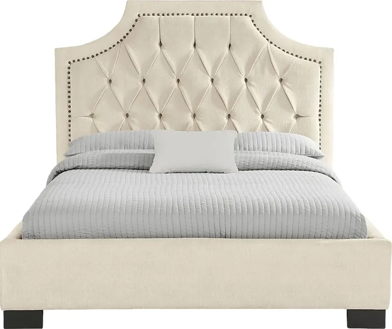 Kerrisdale Beige 3 Pc Upholstered Queen Bed