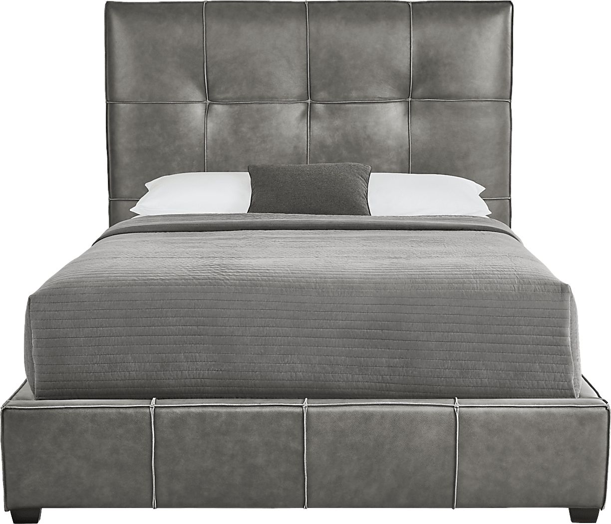 Giselle Gray 3 Pc Leather Queen Bed