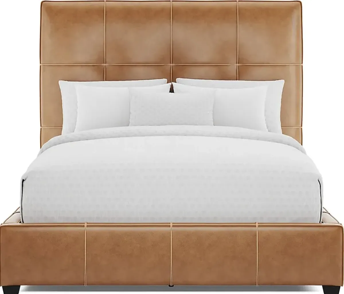 Giselle Camel 3 Pc Leather Queen Bed