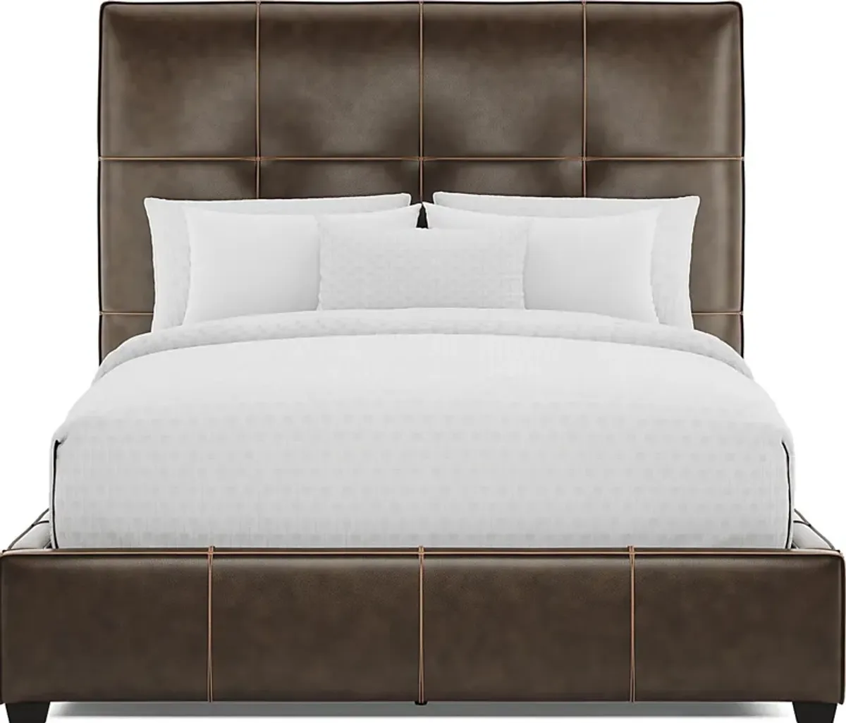 Giselle Chocolate 3 Pc Leather Queen Bed