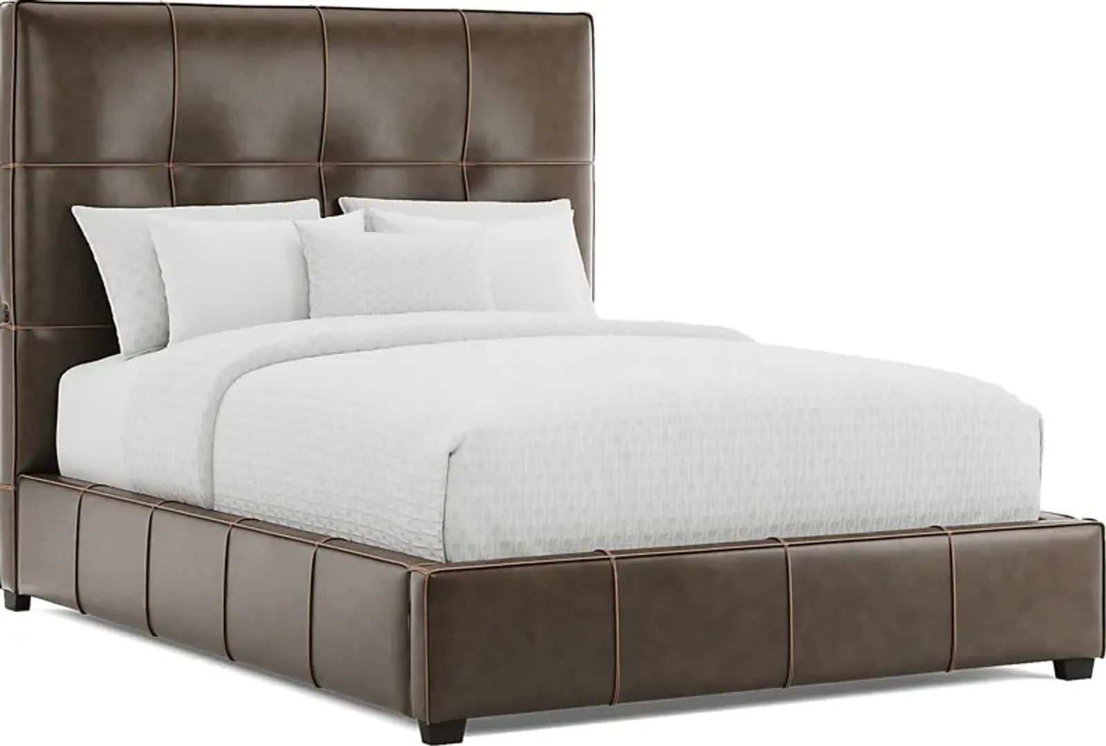 Giselle Chocolate 3 Pc Leather Queen Bed