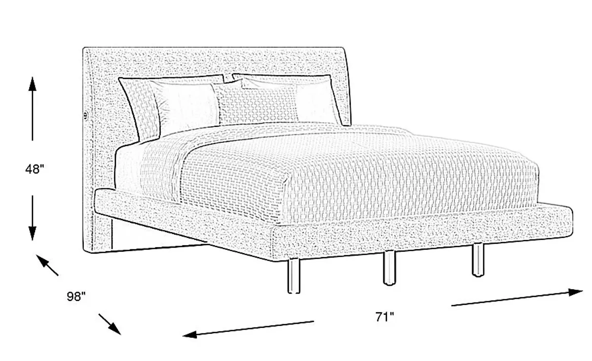 Aruba Gray 3 Pc Queen Upholstered Bed