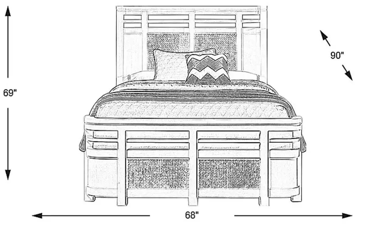 Golden Isles White 3 Pc Queen Panel Bed