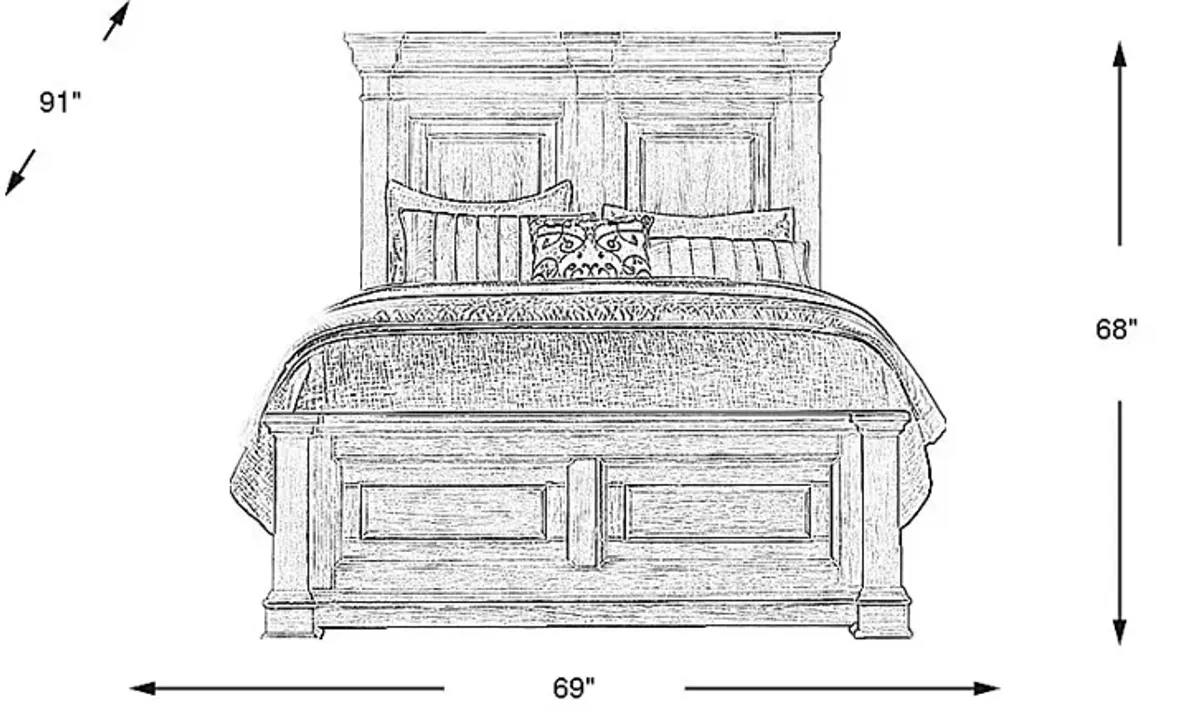 Landon Creek White 3 Pc Queen Panel Bed