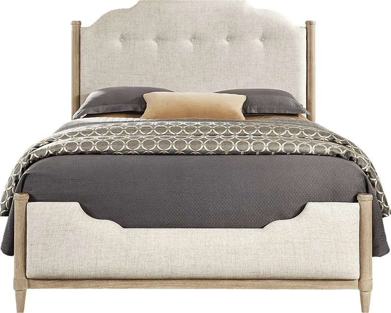 Oakwood Terrace Tan 3 Pc Queen Upholstered Bed