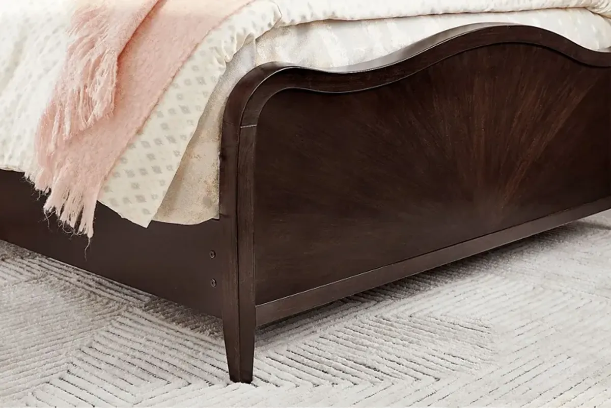 Bradbury Brown Cherry 3 Pc Queen Panel Bed