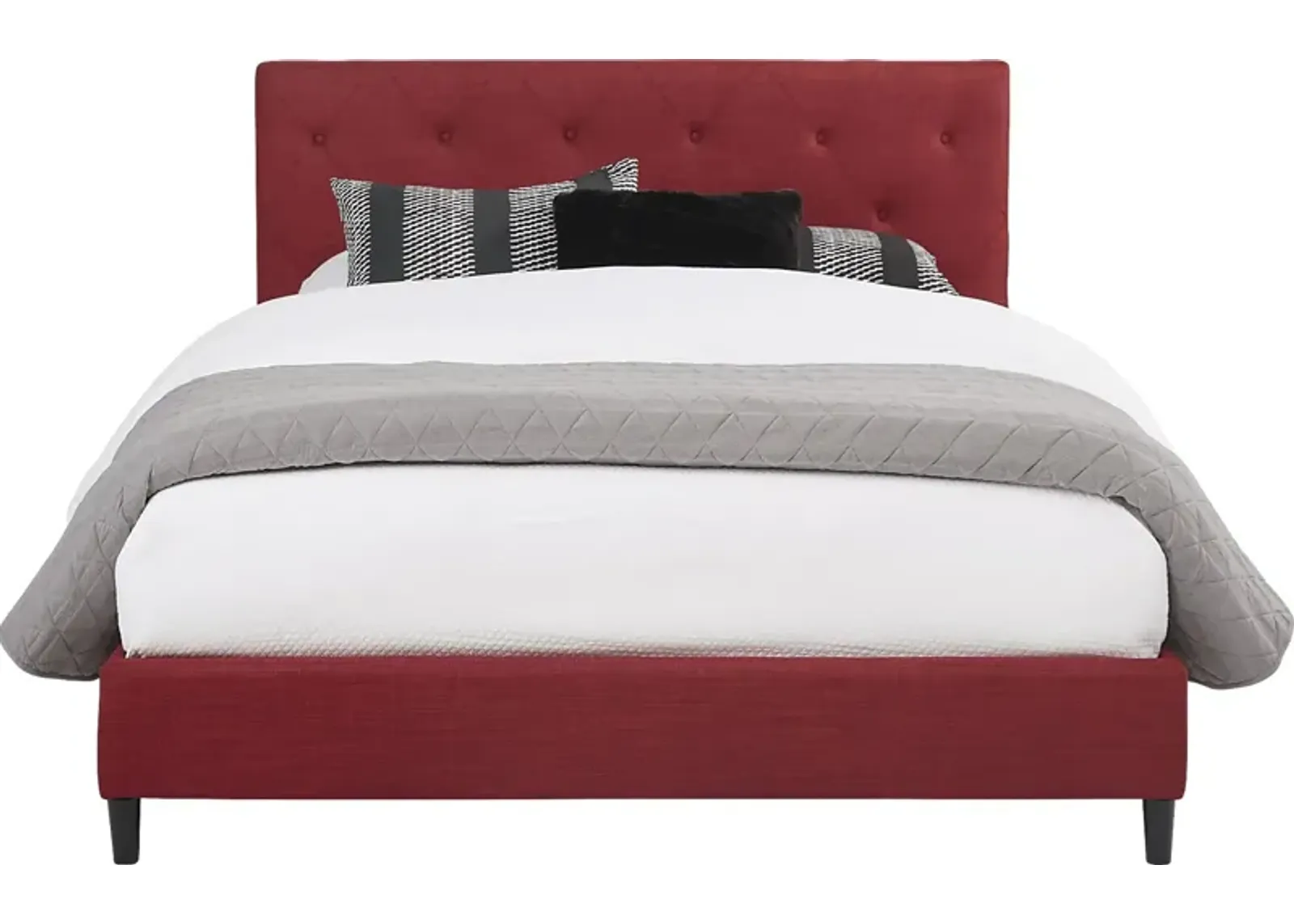 Kaylan Red 3 Pc Queen Upholstered Bed