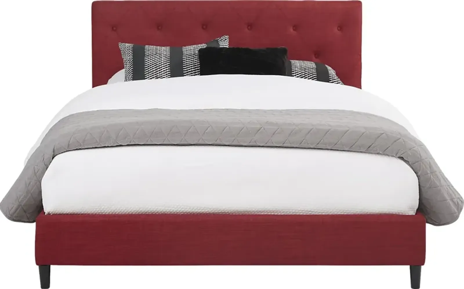 Kaylan Red 3 Pc Queen Upholstered Bed