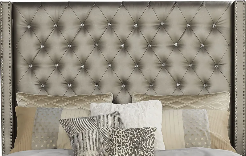 Paris Silver 3 Pc Upholstered Queen Bed