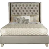 Paris Silver 3 Pc Upholstered Queen Bed