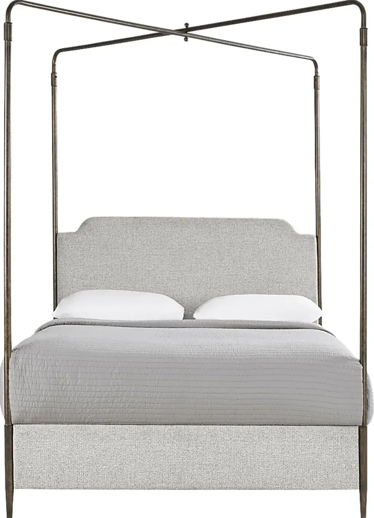 Amelia Point Bronze Queen Canopy Upholstered Bed