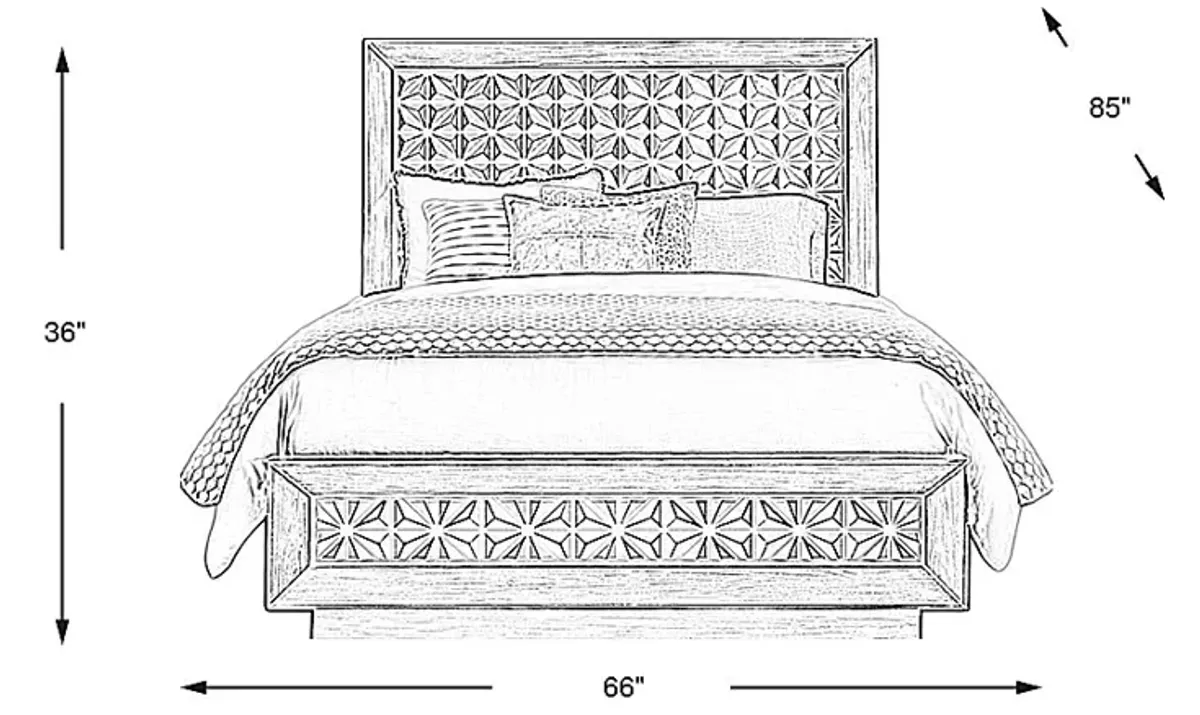 Midnight Jewel Honey 3 Pc Queen Panel Bed