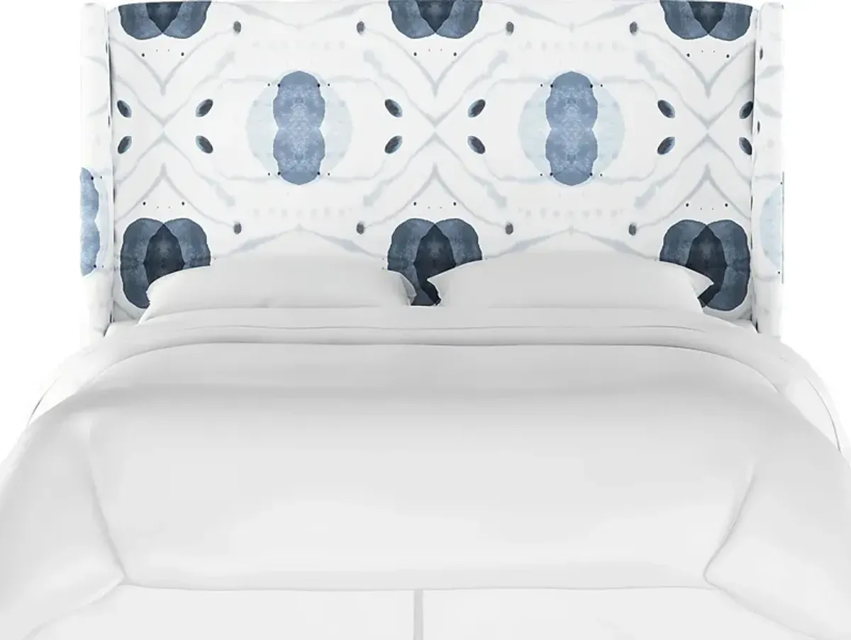 Vashti Blue Queen Upholstered Headboard