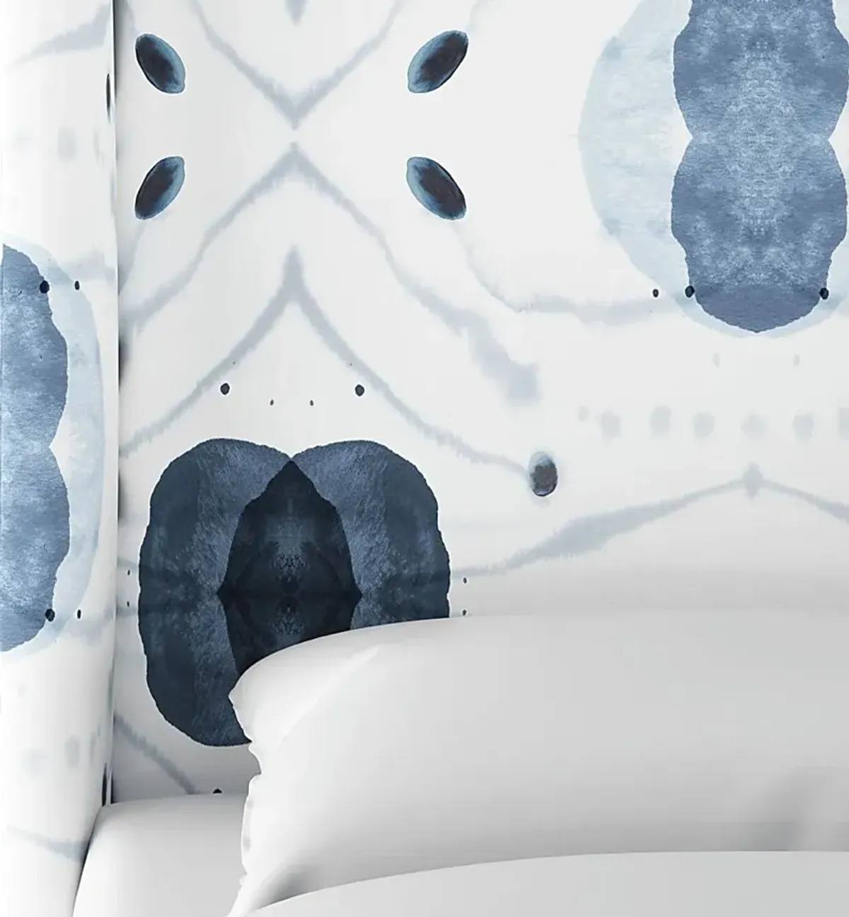 Vashti Blue Queen Upholstered Headboard