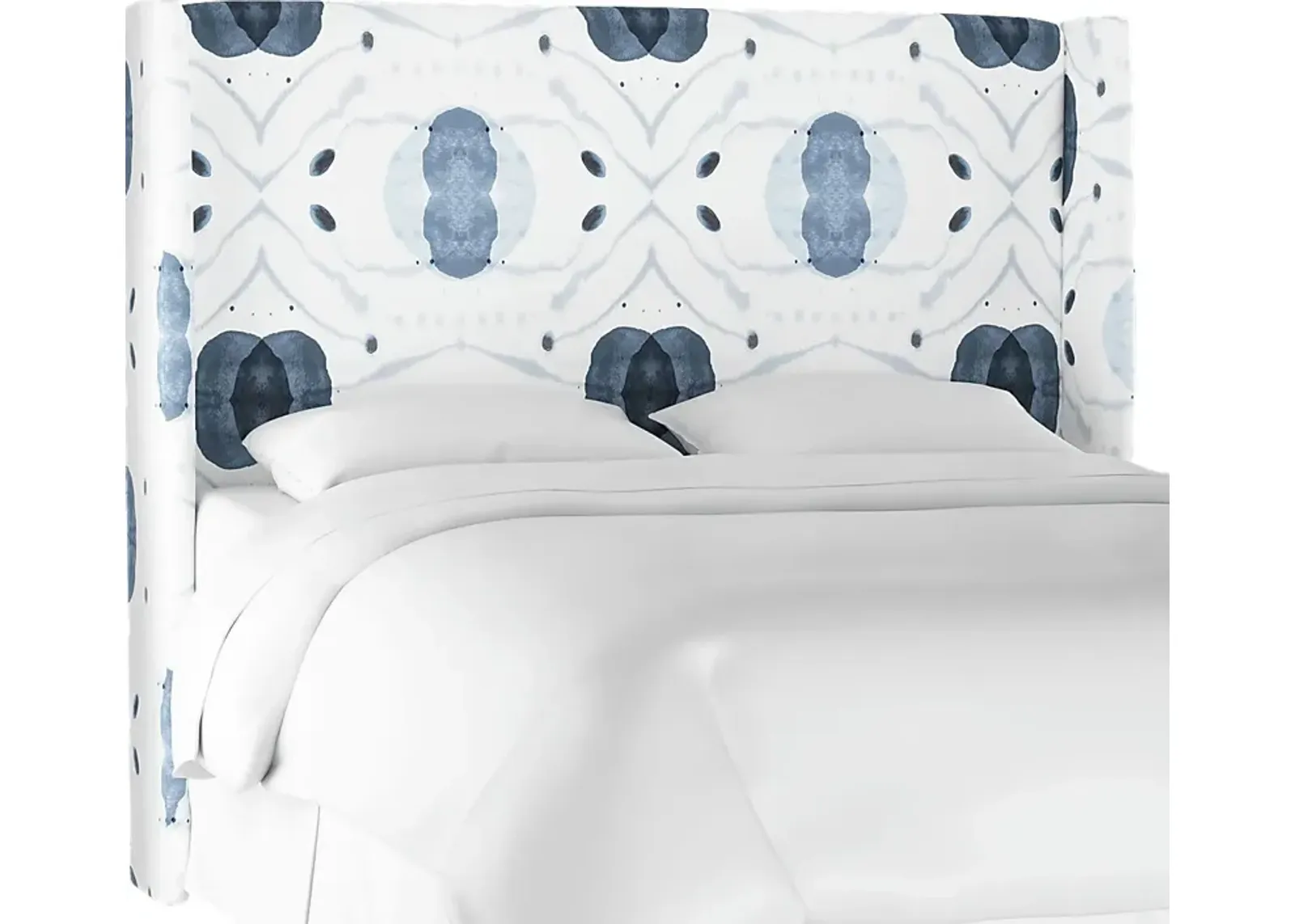 Vashti Blue Queen Upholstered Headboard