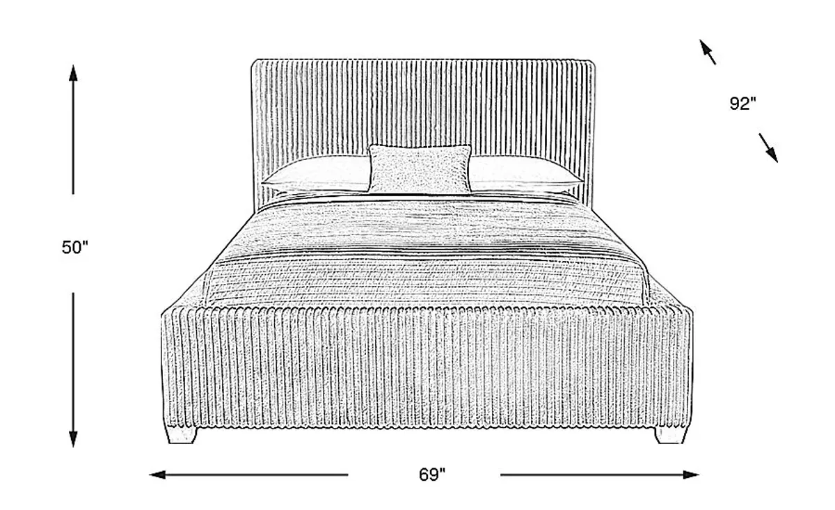 Allure Ivory 3 Pc Queen Upholstered Bed