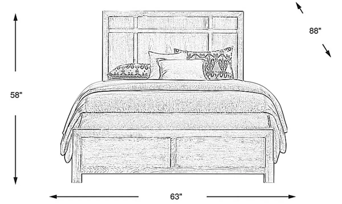 Woodley Natural 3 Pc Queen Panel Bed