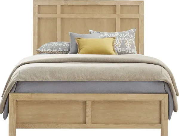 Woodley Natural 3 Pc Queen Panel Bed