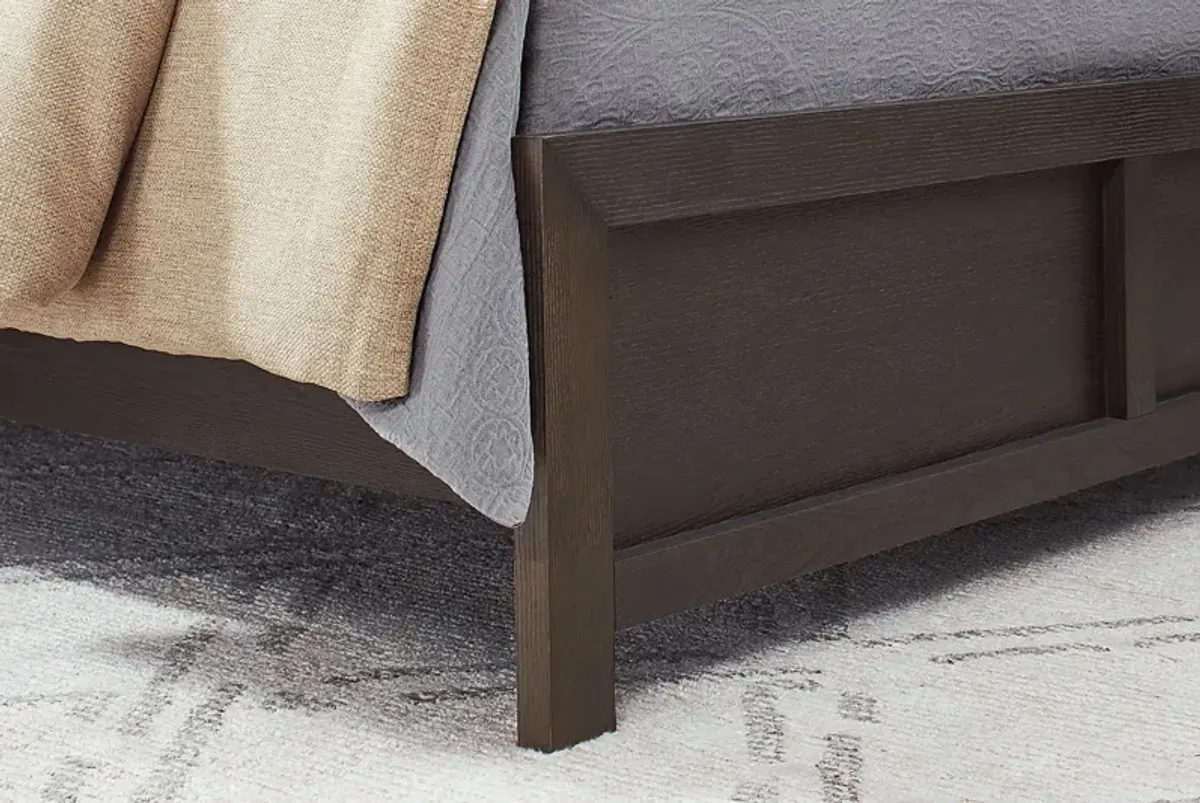 Woodley Dark Brown 3 Pc Queen Panel Bed