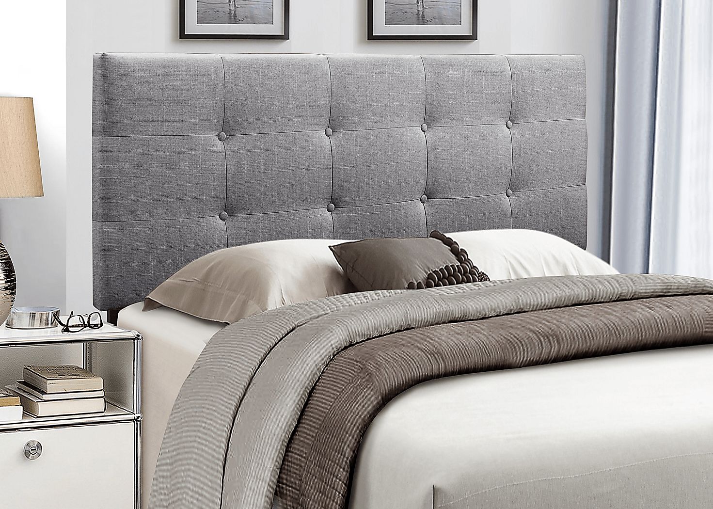 Criswell Gray Full/Queen Upholstered Headboard