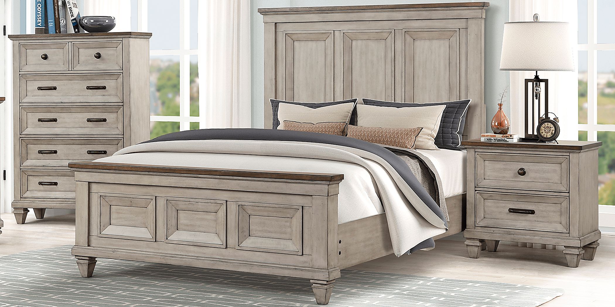 Bridgewood Cream 3 Pc Queen Panel Bed