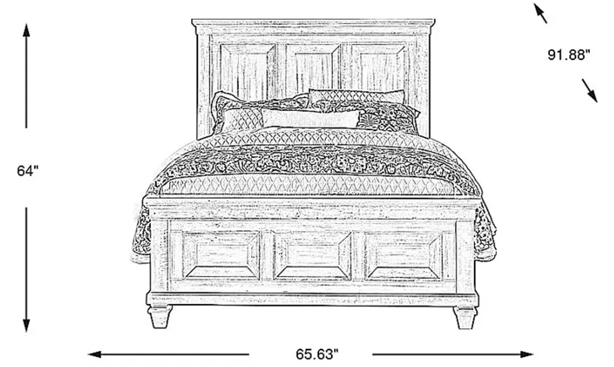 Bridgewood Walnut 3 Pc Queen Panel Bed