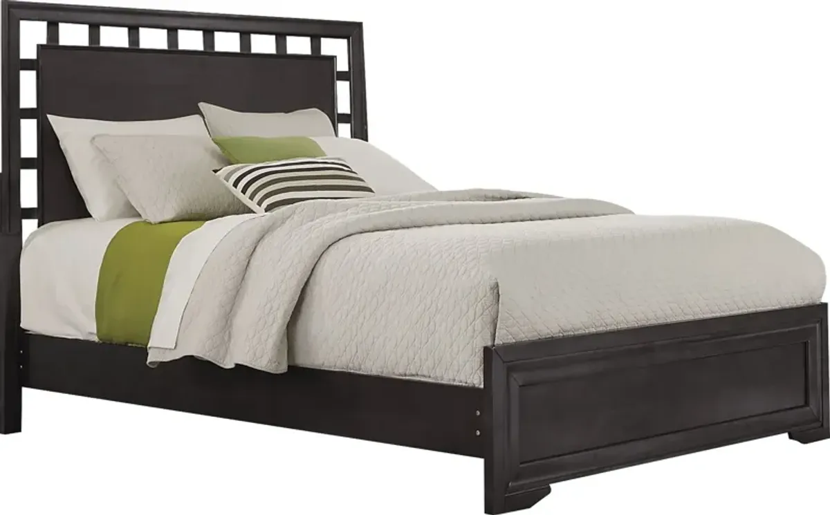 Belcourt Black 3 Pc Queen Lattice Bed