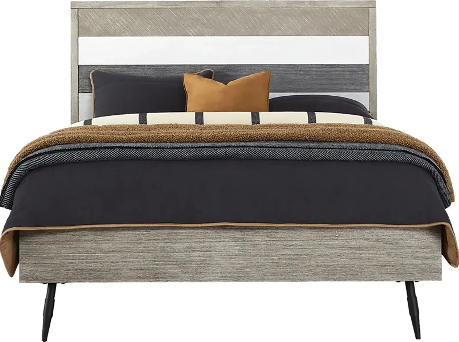 Midtown Loft Gray 3 Pc Queen Panel Bed