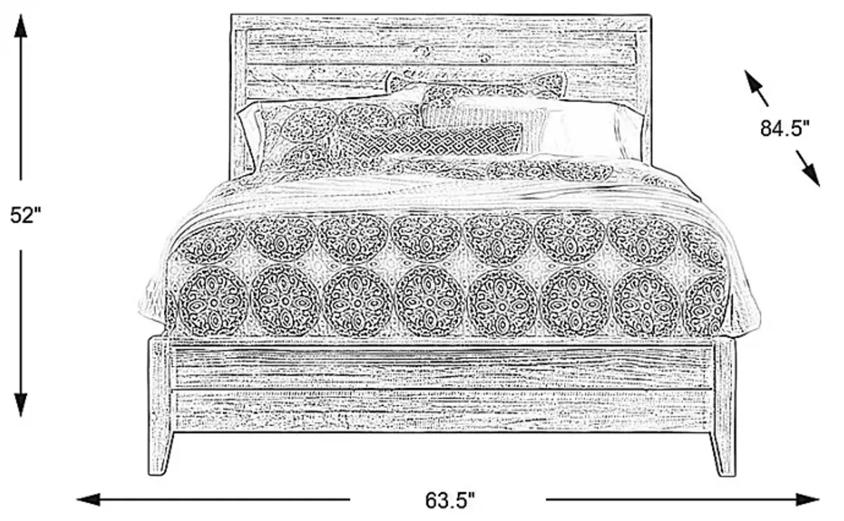 Palm Grove Taffy 3 Pc Queen Panel Bed