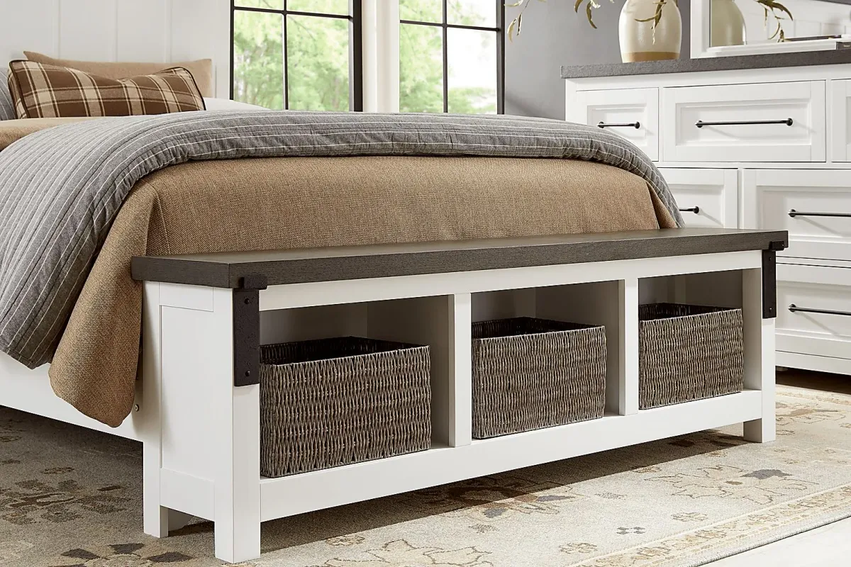 Tremblay Square White 3 Pc Queen Storage Bed