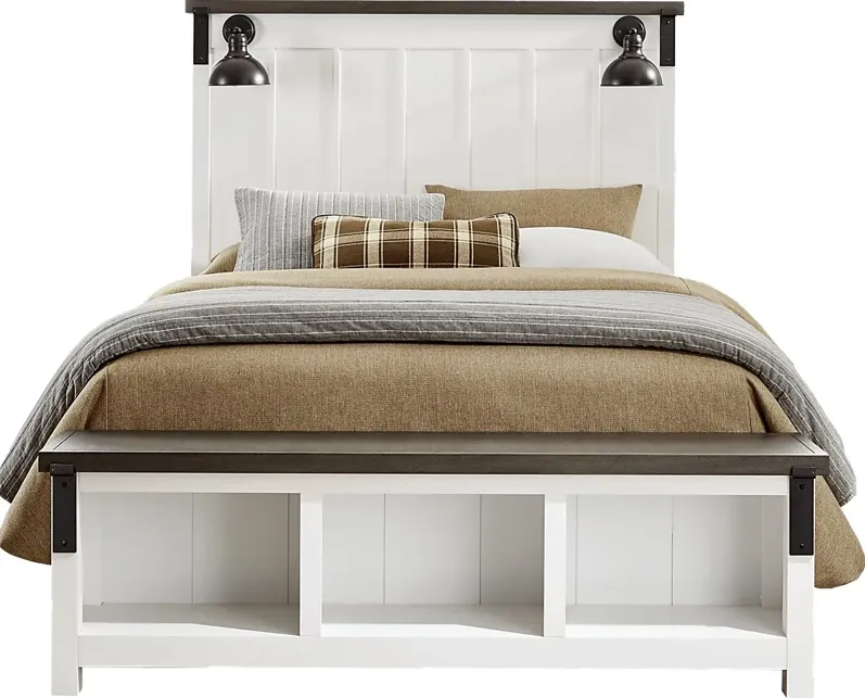 Tremblay Square White 3 Pc Queen Storage Bed